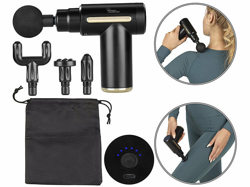 Pistolet de Massage Musculaire mini massage Gun, 4 Têtes de Massage